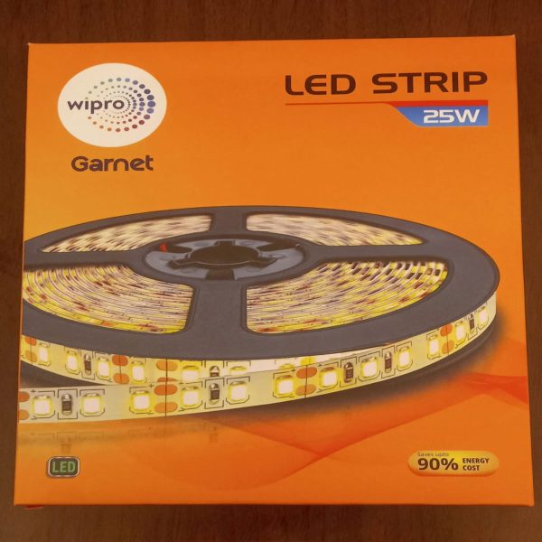Wipro Garnet 25W LED Strip 5 metre, D42840-1, with 2 Amp Driver H43520, Neutral White WP1106