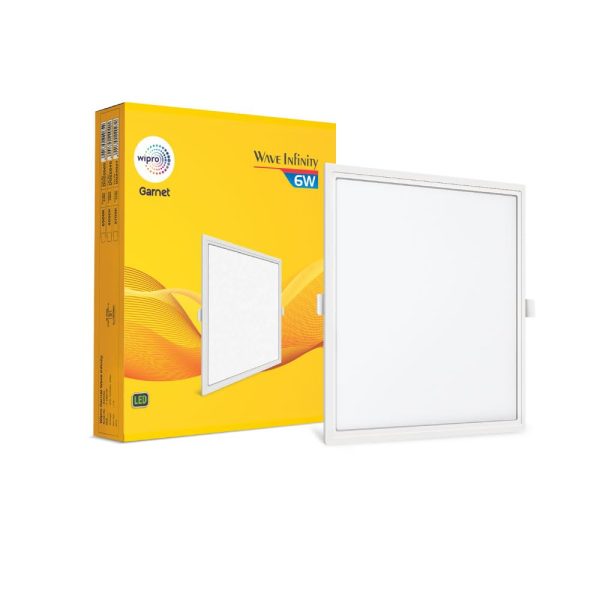 WIPRO GARNET 6 WATT WAVE INFINITY PANEL SQUARE 2700K WP1219