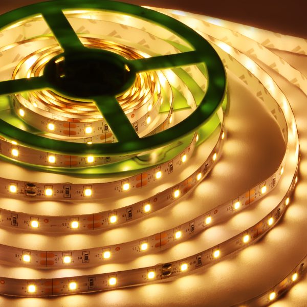 LEARC 2835 LED strip 120 LED 8 mm 12 watt per meter used with 12 volt 5A LED driver without driver warm white 5 meter B1186