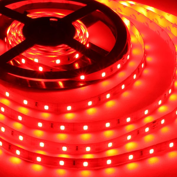 LEARC 2835 LED strip 120 LED 8 mm 12 watt per meter used with 12 volt 5A LED driver without driver red 5 meter B1189