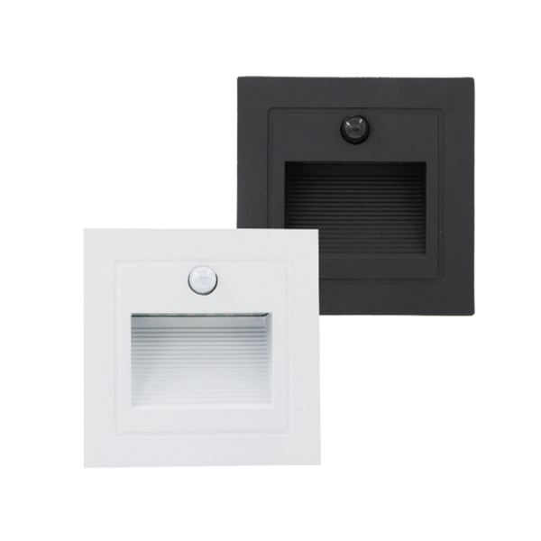 SUPERSCAPE premium aluminium black finish 3 watt IP65 motion sensor foot light concealed for outdoor and indoor FA6221