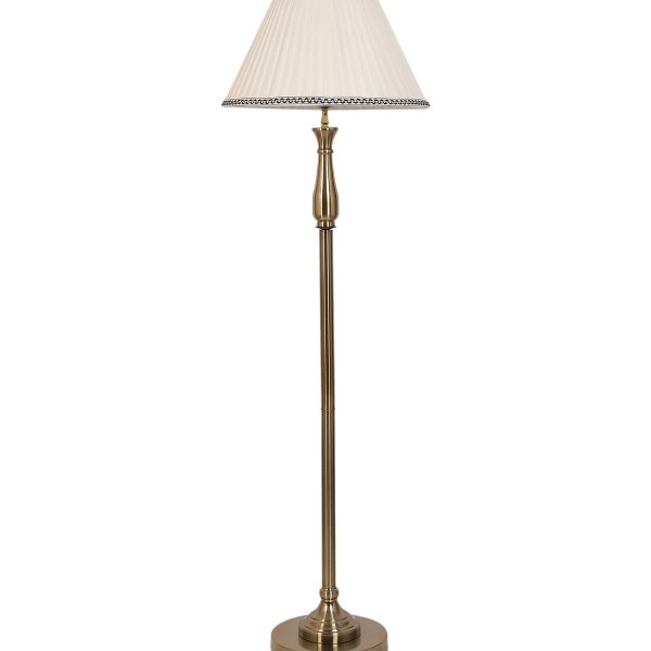 LEARC antique brass finish floor lamp with cream shade FL5014-A