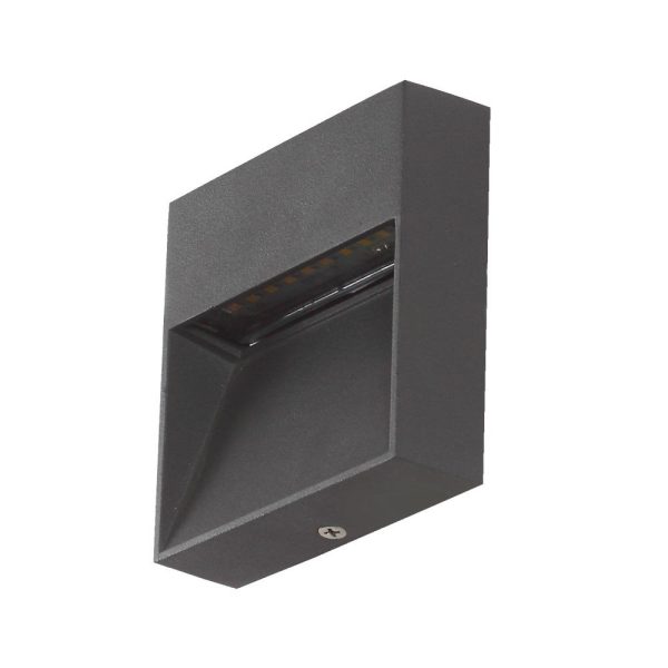 SUPERSCAPE  aluminium die cast 4 watt square LED foot light surface grey with top branded LED and high quality LED driver warm white FLC68