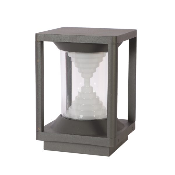 SUPERSCAPE aluminium die cast grey 2 x 7 watt square LED Gate light with top branded LED and high quality LED driver warm white GL4889-M