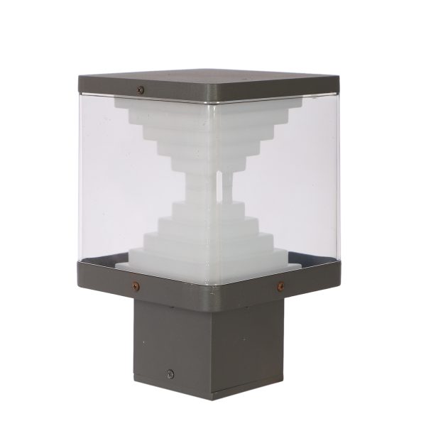 SUPERSCAPE aluminium die cast grey 12 watt square LED Gate light with top branded LED and high quality LED driver warm white GL4891-M