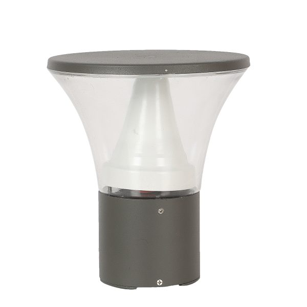 SUPERSCAPE aluminium die cast grey 7 watt LED Gate light with clear diffuser and top branded LED and driver warm white GL4922