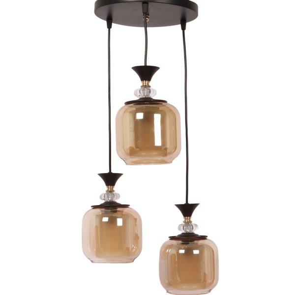 Learc Designer Lighting Glass Metal Pendent Multiples HL8088-3