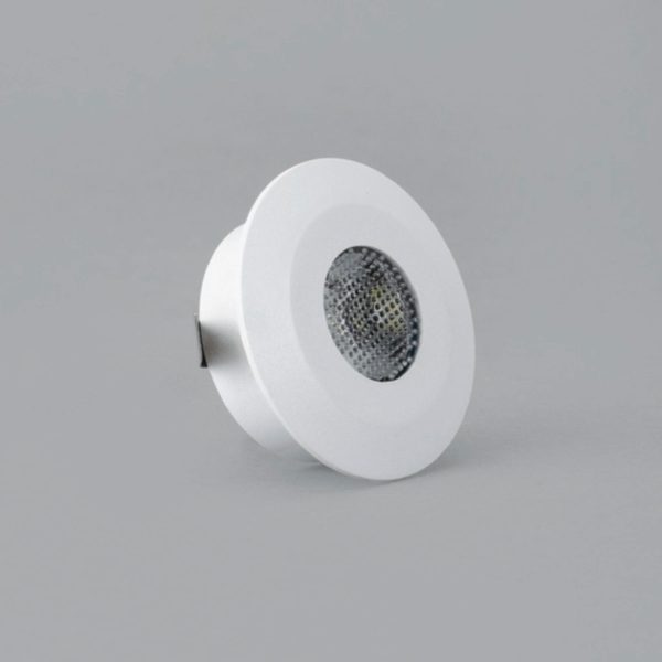 LEARC aluminium white finish 2 watt bridgelux LED button cabinet light with internal circuit B1158