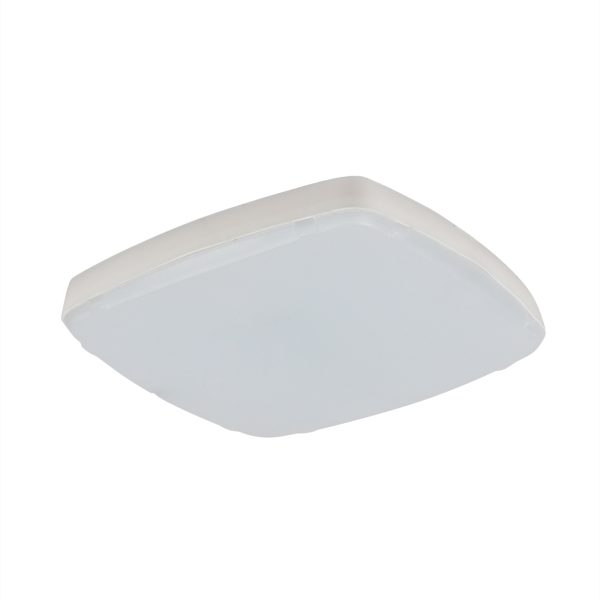 LEARC Led Lighting white finish polycarbonate / pvc sleek 15 watt square ceiling light with white light J1004-WH
