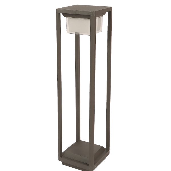 SUPERSCAPE aluminium grey 12 watt 24 inch LED Bollard light with high quality acrylic diffuser and top branded LED and driver K1207-M