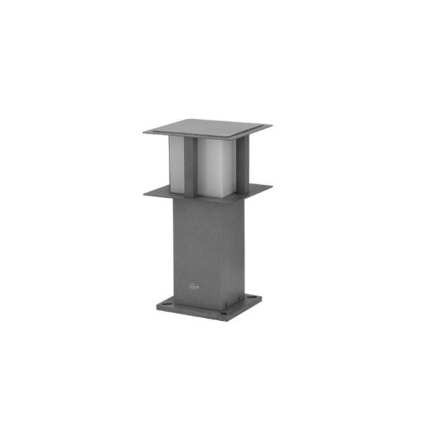 SUPERSCAPE premium aluminium 12 inch E27 bollard grey with high quality acrylic diffuser K1306-S