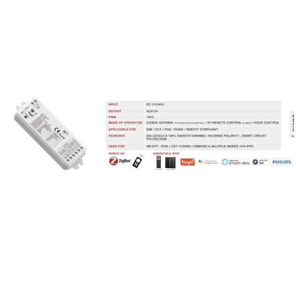 RF and Zigbee controller for 5 channel for DIM / CCT / RGB / RGBW / RGBCCT STRIPLIGHT MEM235