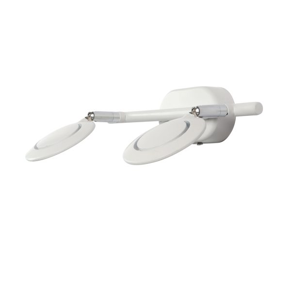 LEARC Led Lighting aluminium die cast powder coated white finish double spot light bar 9.8 inch with 4 watt adjustible spots ML374-2