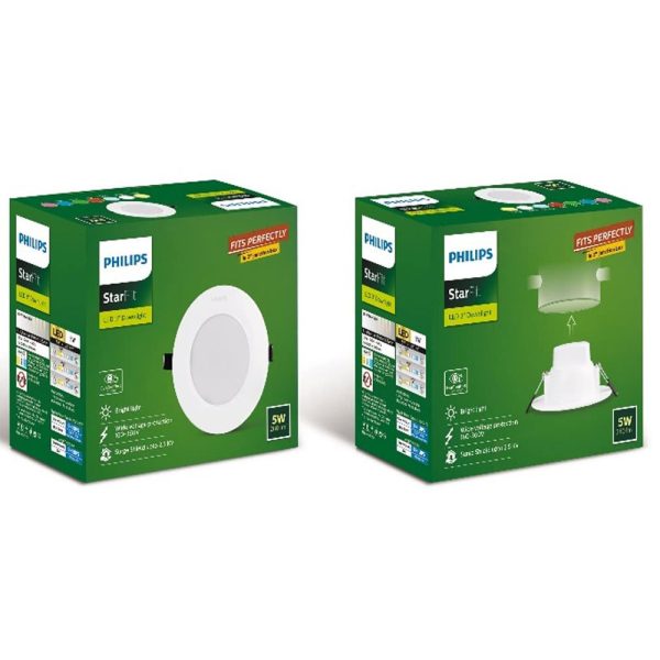 PHILIPS STARFIT 5 WATT CONCEALED JUNCTION BOX DOWNLIGHT NEUTRAL WHITE PH1490