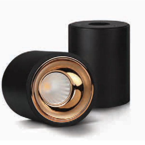 PHILIPS DECO SURFACE COB 7 WATT BLACK BODY GOLD REFLECTOR 3K YELLOW LIGHT PH1580