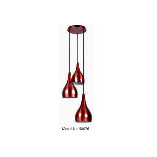 PHILIPS 58076 BLITHE  CIRCULAR BASE THREE HEAD PENDANT WINE AND SILVER COLOUR PH1702