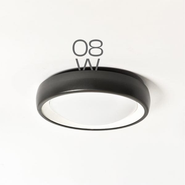 SUPERSCAPE premium 8 watt 7.5 inch IP 54 outdoor PC - ABS ceiling light surface grey finish PR6323