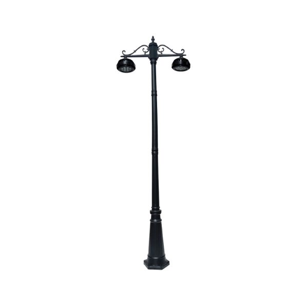 SUPERSCAPE aluminium die cast 2 meter 2 X 27 watt LED garden Pole light black SK5365