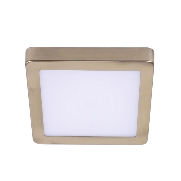 LEARC Led Lighting antique gold finish 12 watt square Led Ceiling Light Surface with yellow light T6501-WW