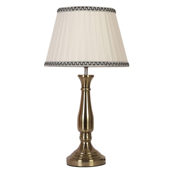 LEARC antique brass finish table lamp with cream shade TL5014-A