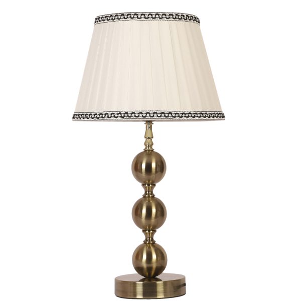 LEARC antique brass finish table lamp with cream shade TL5015-A