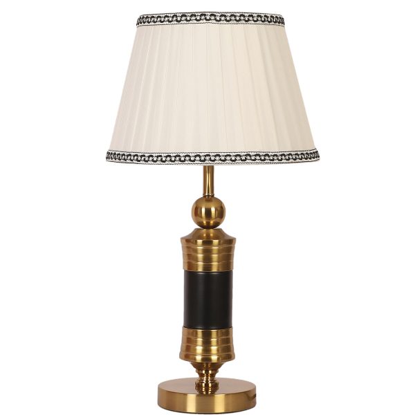 LEARC gold bronze and black finish table lamp with cream shade TL5018-A