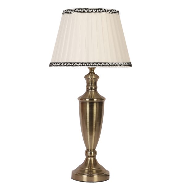 LEARC antique brass finish table lamp with cream shade TL5020-A