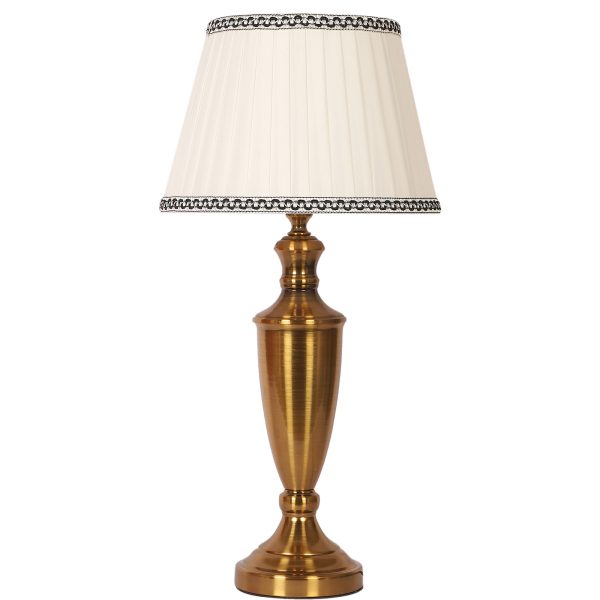 LEARC gold bronze finish table lamp with cream shade TL5021-A