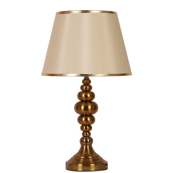 LEARC gold bronze finish table lamp with light gold shade having golden border TL5022-D