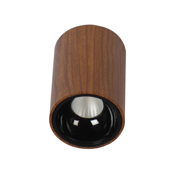 LEARC colour changing 3 in 1, 7 watt LED drum ceiling light wooden finish TR1704-3C