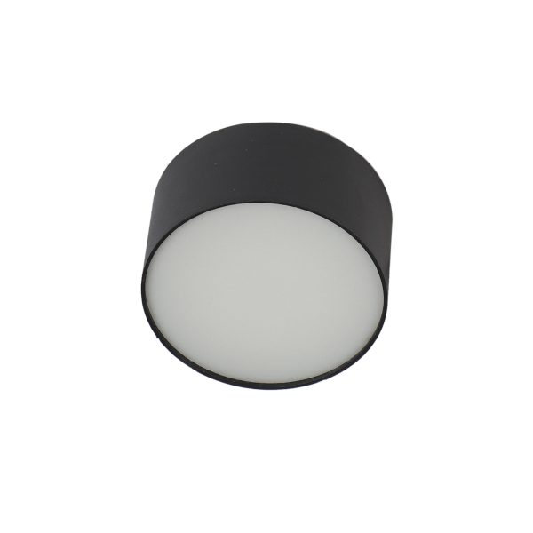 LEARC 12 watt LED drum ceiling light power coated black finish TR1710