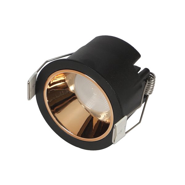 LEARC aluminium black finish rose gold reflector 7 watt deep LED down light with Bridgelux COB and philips LED driver TR1731