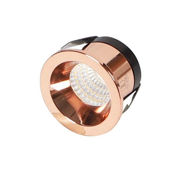 LEARC aluminium die cast copper finish 3 watt bridgelux LED cabinet light with high quality LED driver TR1761