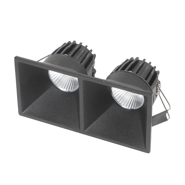 LEARC aluminium black rectangular 2 x 12 watt LED down light with Bridgelux COB and philips LED driver TR1821