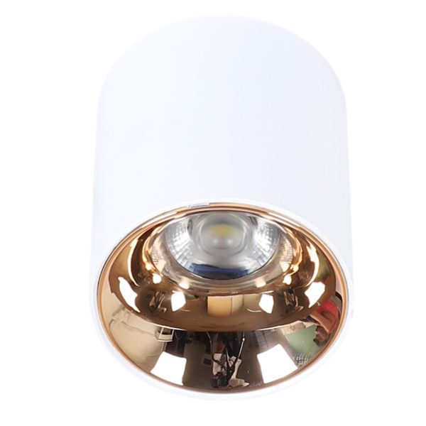 LEARC ANTI GLARE ALUMINIUM WHITE BODY,  ROSE GOLD REFLECTOR, 7 WATT CEILING CYLINDER WITH  BRIDGELUX LED AND PHILIPS DRIVER TR1933