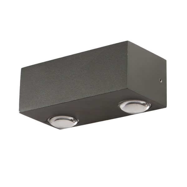 SUPERSCAPE multicolour Exterior Wall Light LED grey finish up down 4 watt (4*1) with top branded LED  and high quality LED driver WL2294
