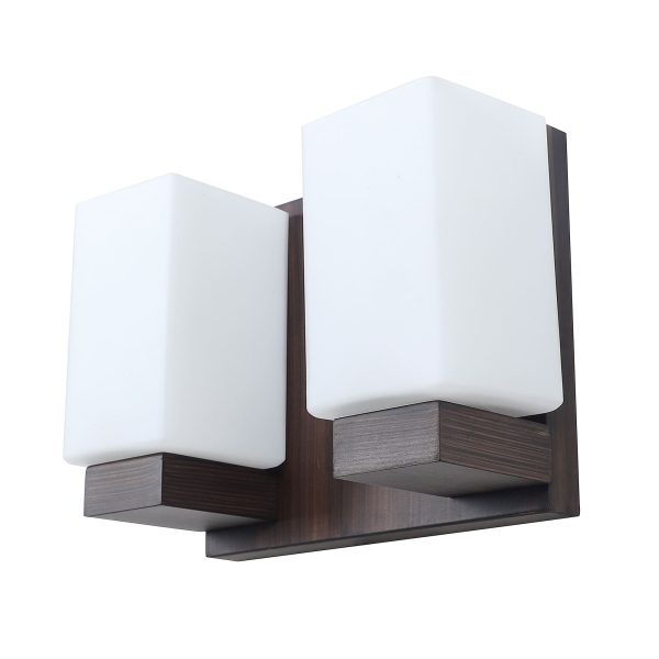 LEARC Designer Lighting Contemporary Glass Metal Wood Wall Light WL2332