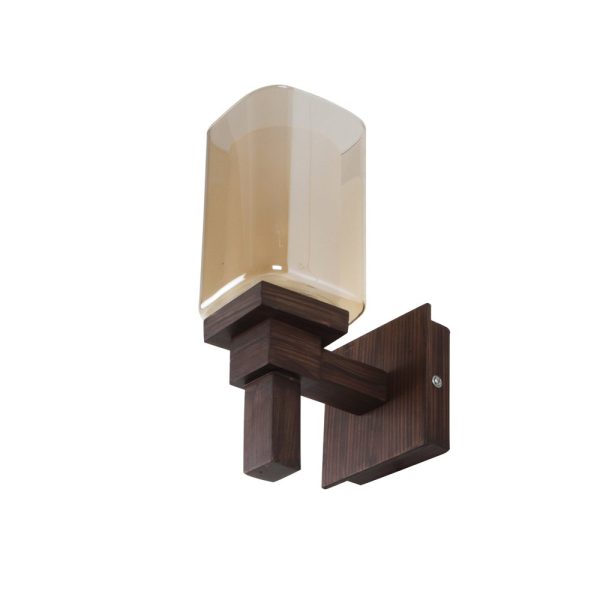 LEARC Designer Lighting Contemporary Glass Metal Wood Wall Light WL2343