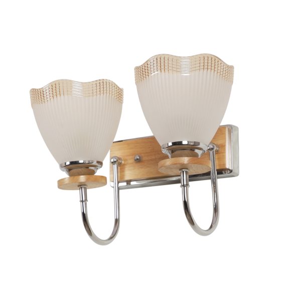 LEARC Designer Lighting Contemporary Glass Metal Wood Wall Light WL2370