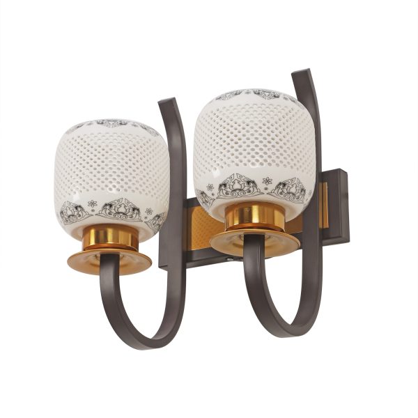 LEARC Designer Lighting Wrought Iron Rustic Finish Wall Light WL2372