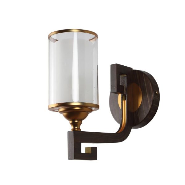LEARC Designer Lighting Contemporary Glass Metal Wood Wall Light WL2441