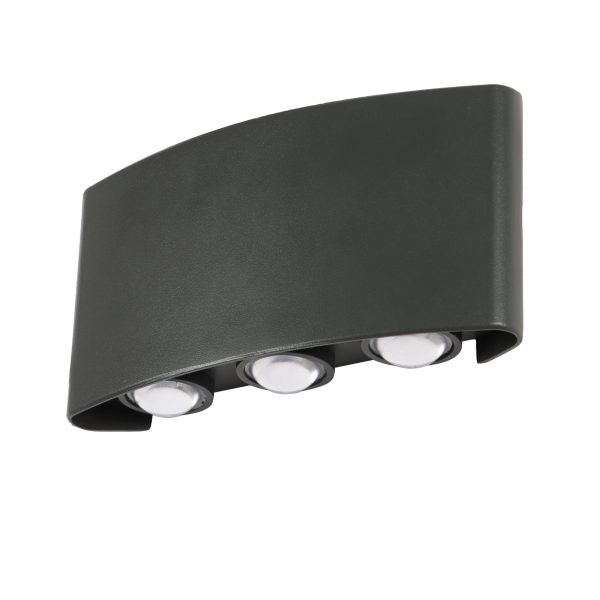 SUPERSCAPE multicolour Exterior Wall Light LED grey finish up down 6 watt (6*1) with top branded LED  and high quality LED driver WL2499