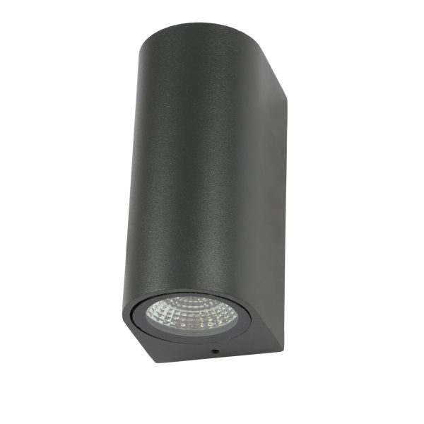 SUPERSCAPE Exterior Wall Light LED grey finish up down 10 watt (2*5) round with top branded LED  and driver warm white WL2504