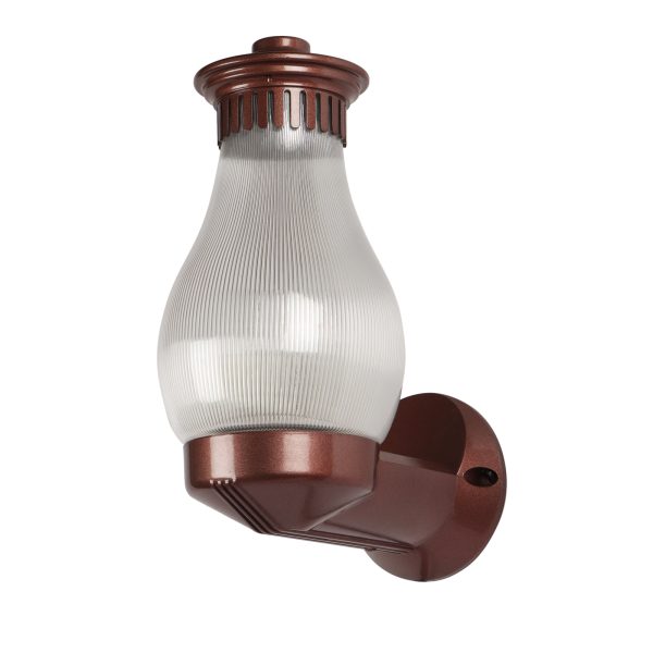 SUPERSCAPE lantern shape exterior wall light traditional, copper finish with  prismatic diffuser for top branded replacable LED lamp WL2597