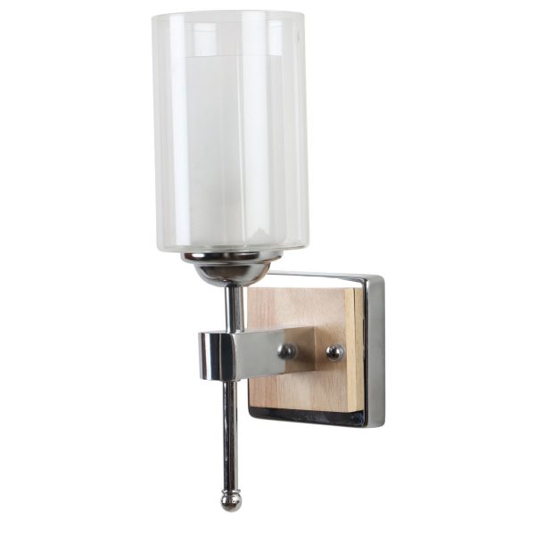 LEARC Designer Lighting Contemporary Glass Metal Wood Wall Light WL2701