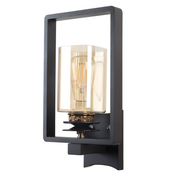 LEARC Designer Lighting Contemporary Glass Metal Wood Wall Light WL2736