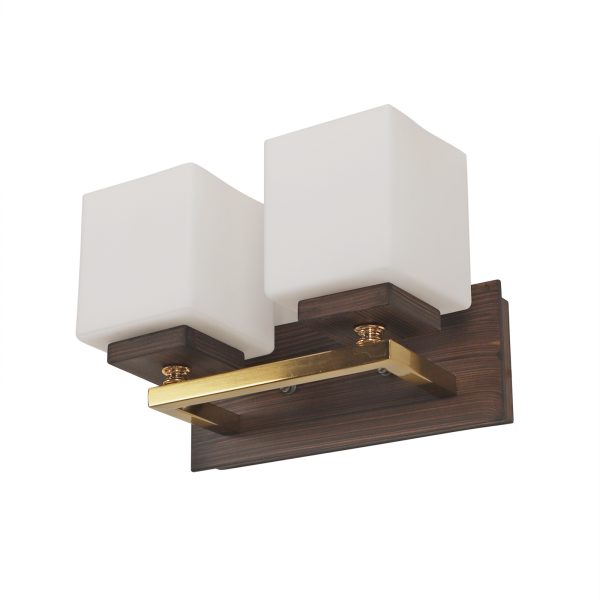 LEARC Designer Lighting Contemporary Glass Metal Wood Wall Light WL2814