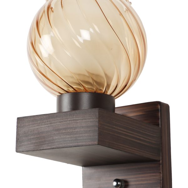 LEARC Designer Lighting Contemporary Glass Metal Wood Wall Light WL2887
