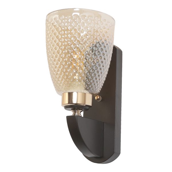 LEARC Designer Lighting Contemporary Glass Metal Wood Wall Light WL3207