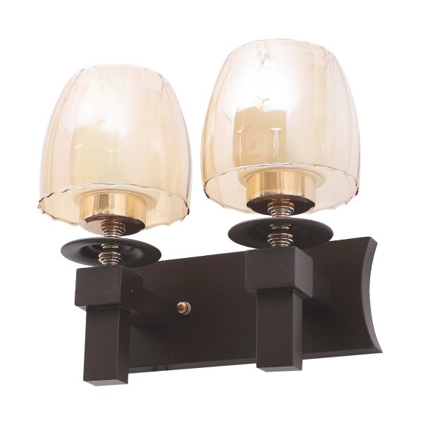 LEARC Designer Lighting Contemporary Glass Metal Wood Wall Light WL3218